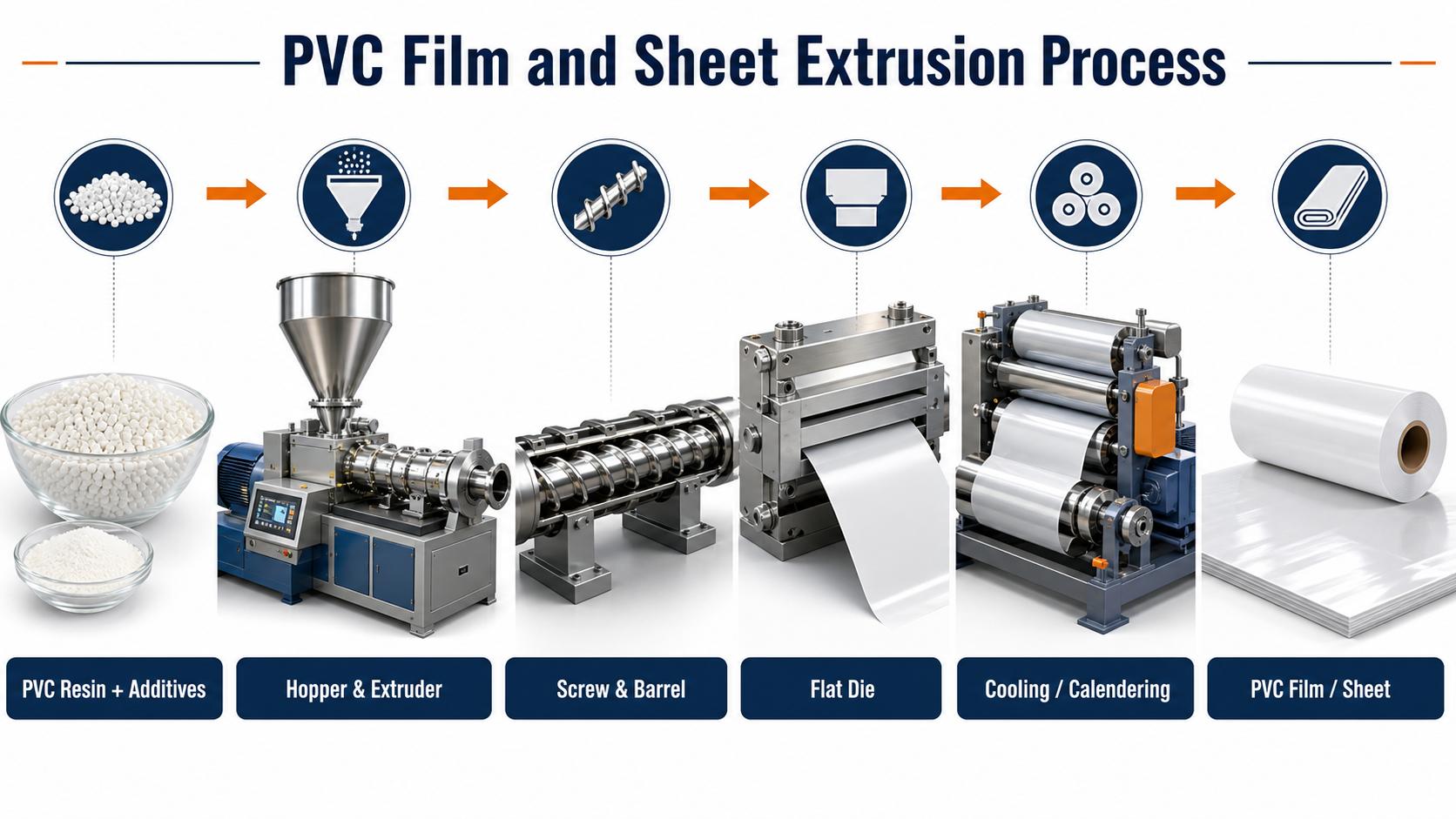 pcv film and sheet extrusion process
