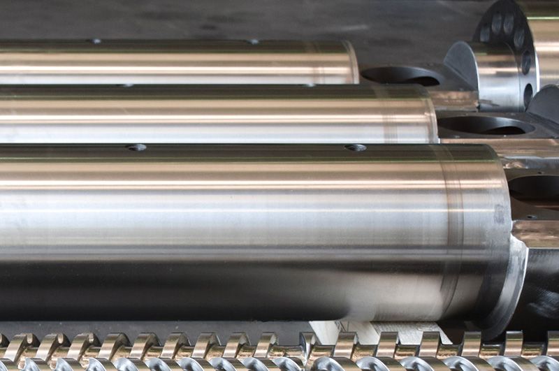 Twin screw barrel replacement parts, critical dimensions and interfaces must match the machine